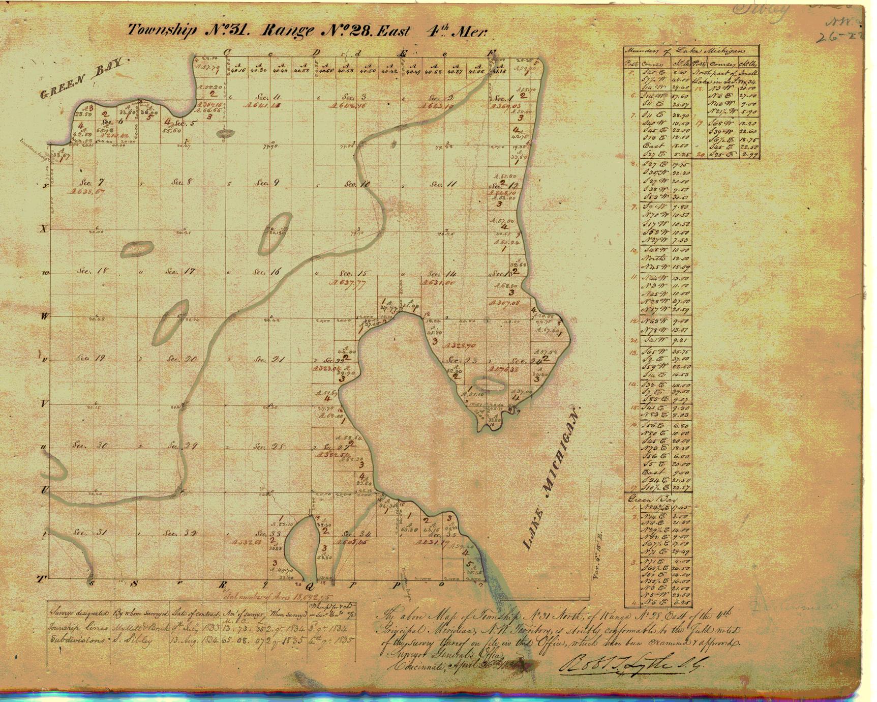 [Public Land Survey System map: Wisconsin Township 31 North, Range 28 East]