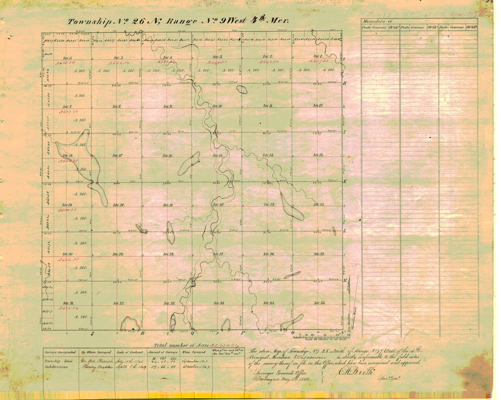 [Public Land Survey System map: Wisconsin Township 26 North, Range 09 West]