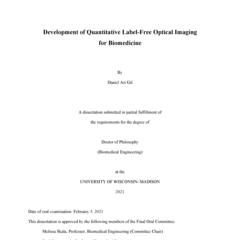 Development of Quantitative Label-Free Optical Imaging for Biomedicine