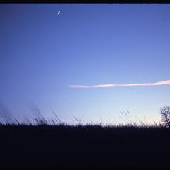 Sunset with moon, Raymond Road Prairie