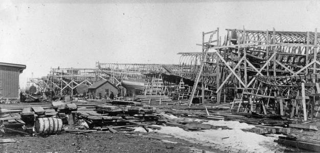 Construction of Whaleback Vessels at McDougall Shipyards