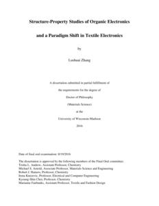 Structure-Property Studies of Organic Electronics and a Paradigm Shift in Textile Electronics