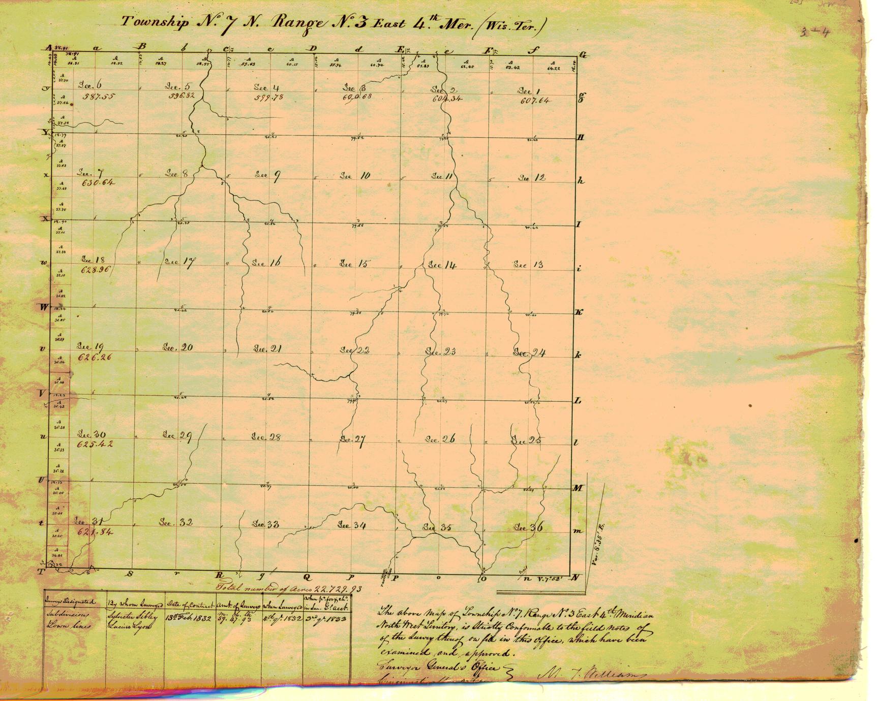 [Public Land Survey System map: Wisconsin Township 07 North, Range 03 East]
