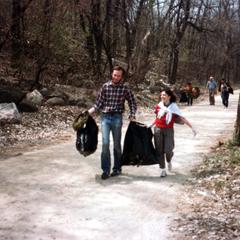Chris Luecke and Maria Gonzalez cleaning up the Lakeshore Path