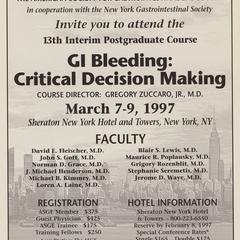 13th Interim Postgraduate Course- GI Bleeding : Critical Decision Making advertisement