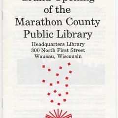 Grand Opening Brochure 1995 - Marathon County Public Library