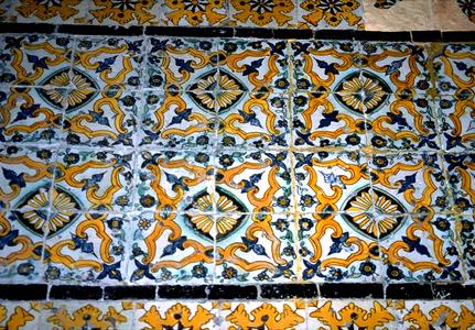 Tile Wall Detail in Gurgi Mosque in Medina of Tripoli