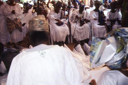 Groom and friends prostrating