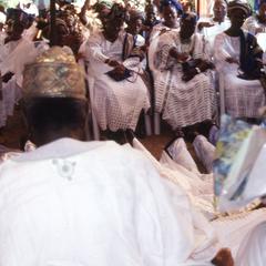Groom and friends prostrating