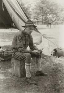 Cadet reading letter