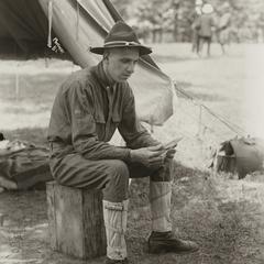 Cadet reading letter