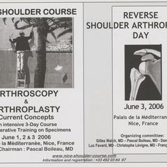 Nice Shoulder Course and Reverse Shoulder Arthroplasty Day advertisement