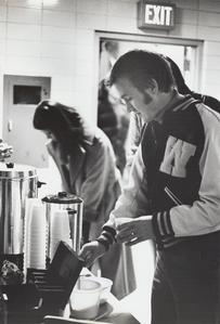 Students getting coffee