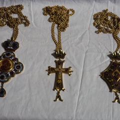 Two panagia and a pectoral cross at Prophet Elias
