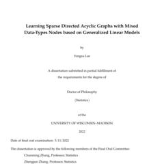 Learning Sparse Directed Acyclic Graphs with Mixed Data-Types Nodes based on Generalized Linear Models