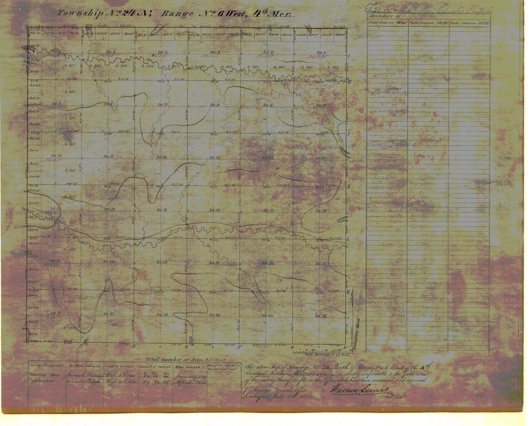 [Public Land Survey System map: Wisconsin Township 24 North, Range 06 West]