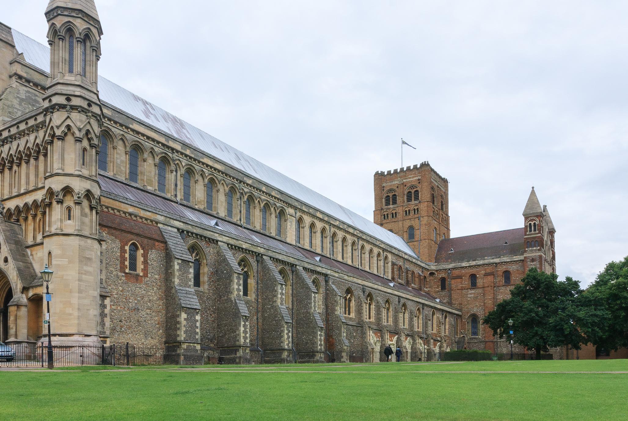 St Albans Cathedral exterior nave south side - UWDC - UW-Madison