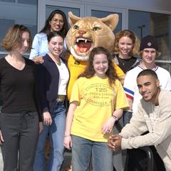 Group photo with Corby the Cougar