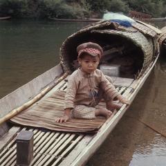 Boy in canoe