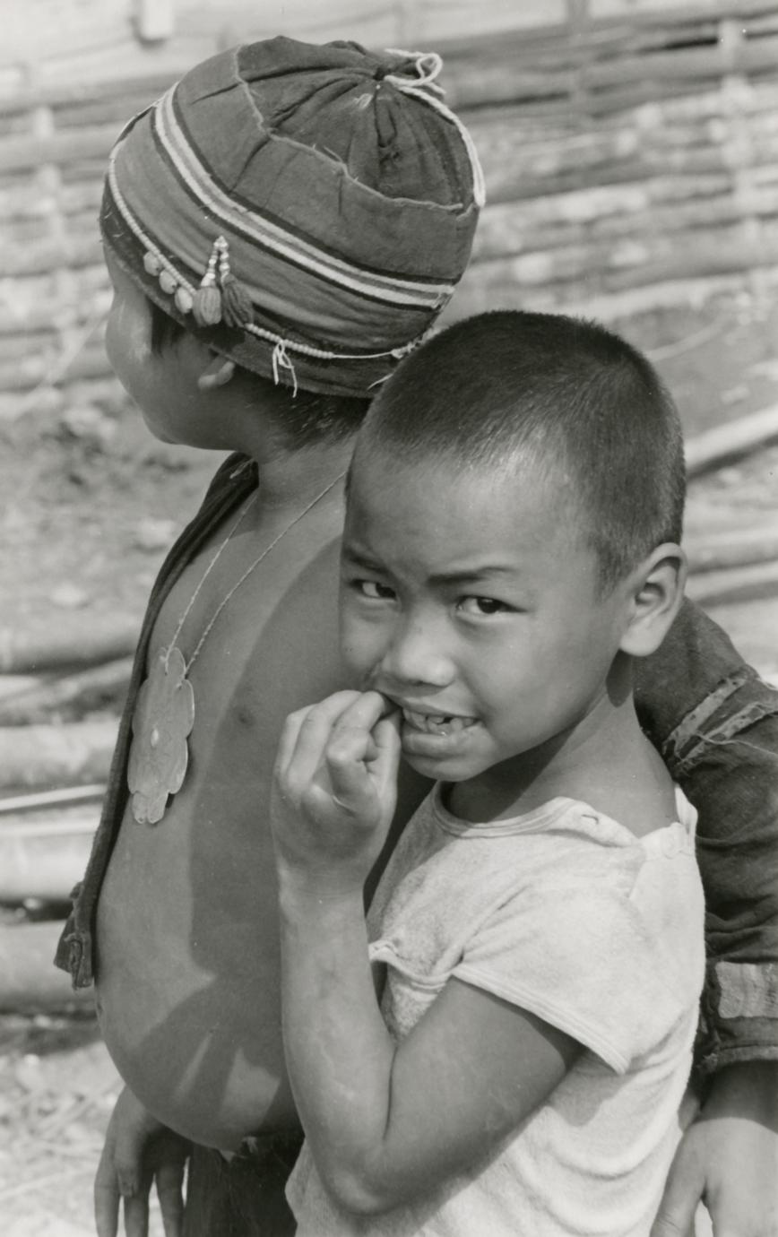 Akha children in the village of Phate in Houa Khong Province