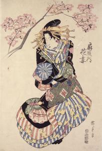 The Courtesan Hanazuma of the Ogi Establishment, from a series of Portraits of Courtesans
