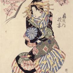 The Courtesan Hanazuma of the Ogi Establishment, from a series of Portraits of Courtesans
