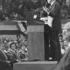 President Richard Nixon giving speech during a visit to Green Bay