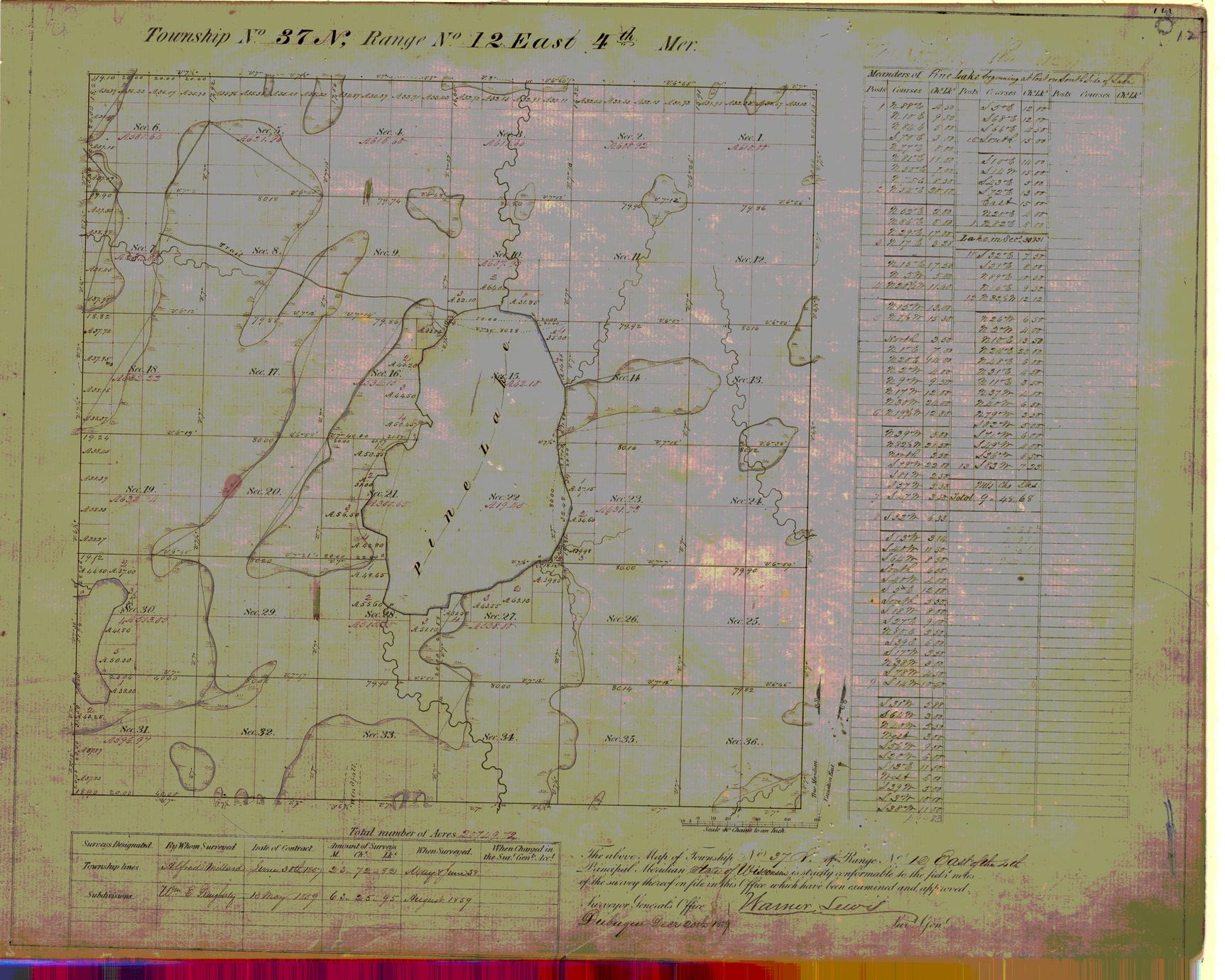 [Public Land Survey System map: Wisconsin Township 37 North, Range 12 East]