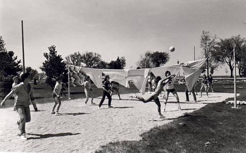 Sand volleyball game, UW Fond du Lac