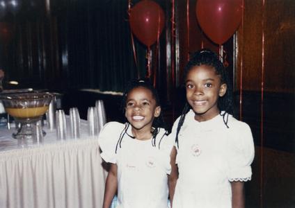Two girls at Multicultural Reception and Awards ceremony in 1990