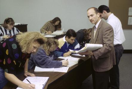 Professor Greg Trudeau with students