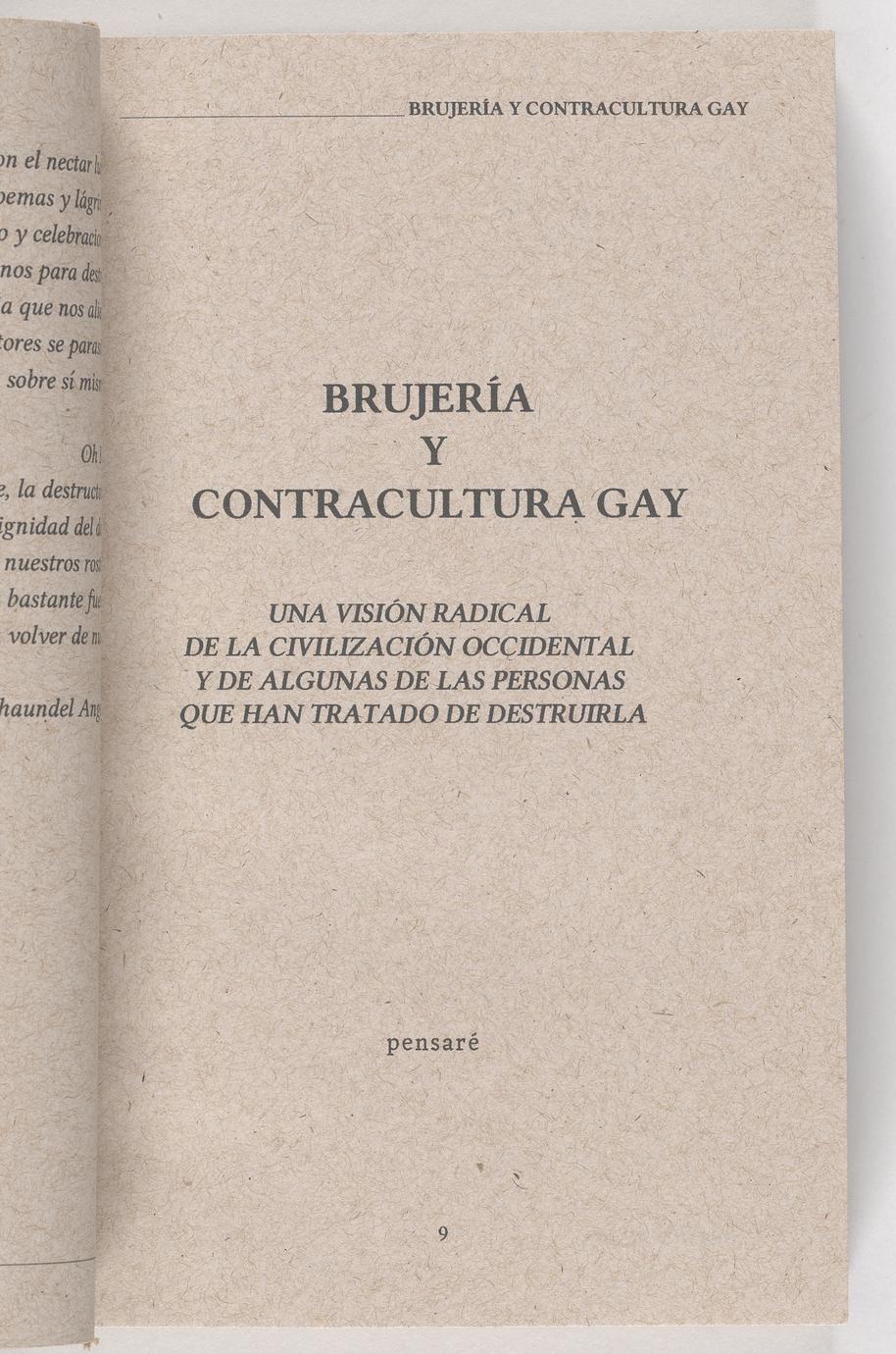 Brujería y contracultura gay : una visión radical de la civilización  occidental y de algunas de las personas que han tratado de destruirla (3 of  3) - UWDC - UW-Madison Libraries