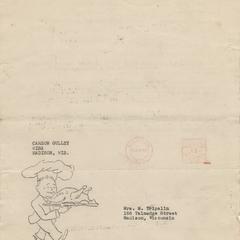 Mailing cover, Carson Gulley recipes for November 1952