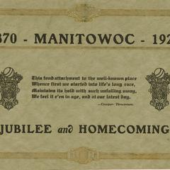 Manitowoc, 1870-1920 : jubilee and homecoming