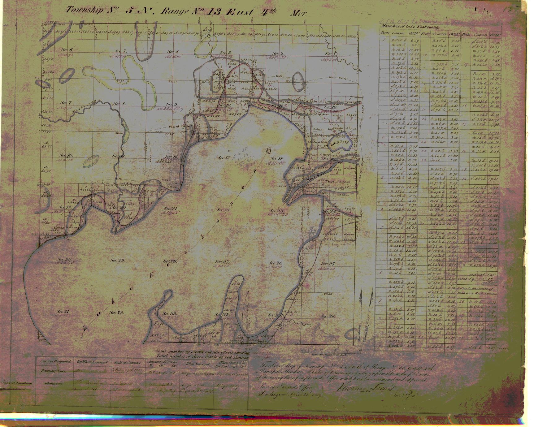 [Public Land Survey System map: Wisconsin Township 05 North, Range 13 East]