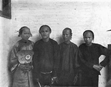 A Chinese family, with bride on left.