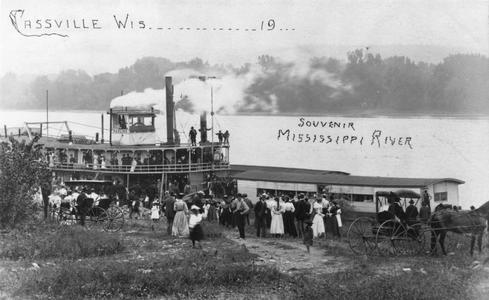 Cassville, Wis. - 19--, souvenir, Mississippi River