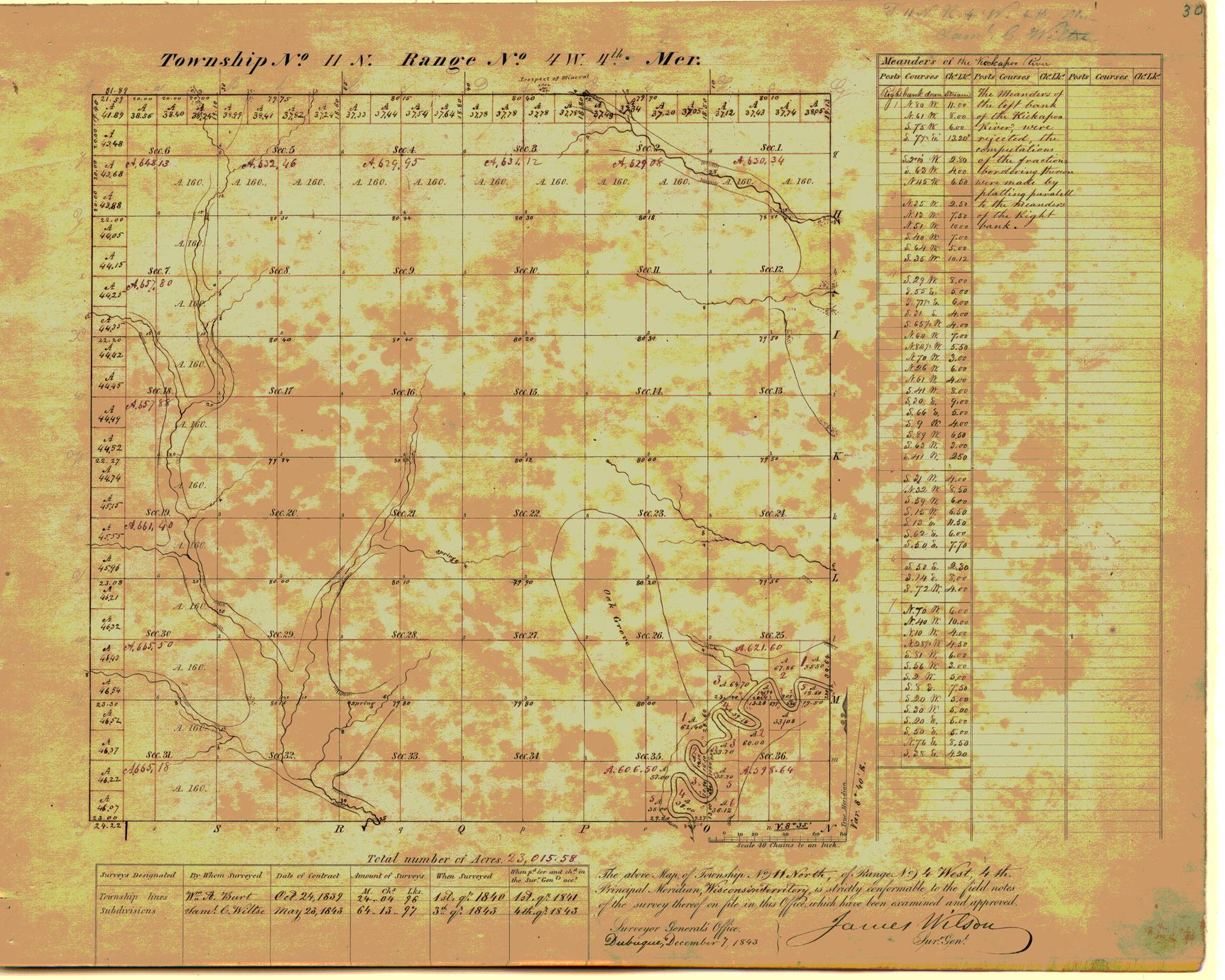 [Public Land Survey System map: Wisconsin Township 11 North, Range 04 West]
