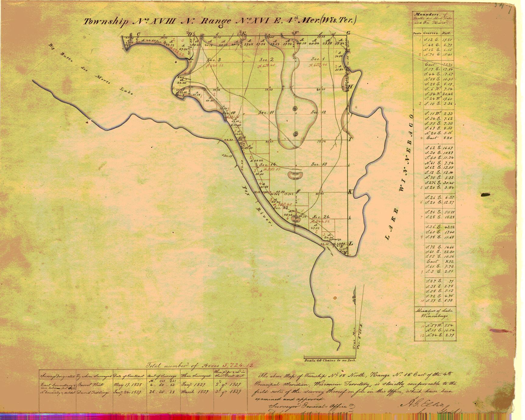 [Public Land Survey System map: Wisconsin Township 18 North, Range 16 East]
