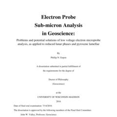 Electron Probe Sub-micron Analysis in Geoscience: Problems and potential solutions of low voltage electron microprobe analysis, as applied to reduced lunar phases and pyroxene lamellae