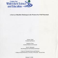 A survey of baseflow discharges in the western Fox-Wolf watershed