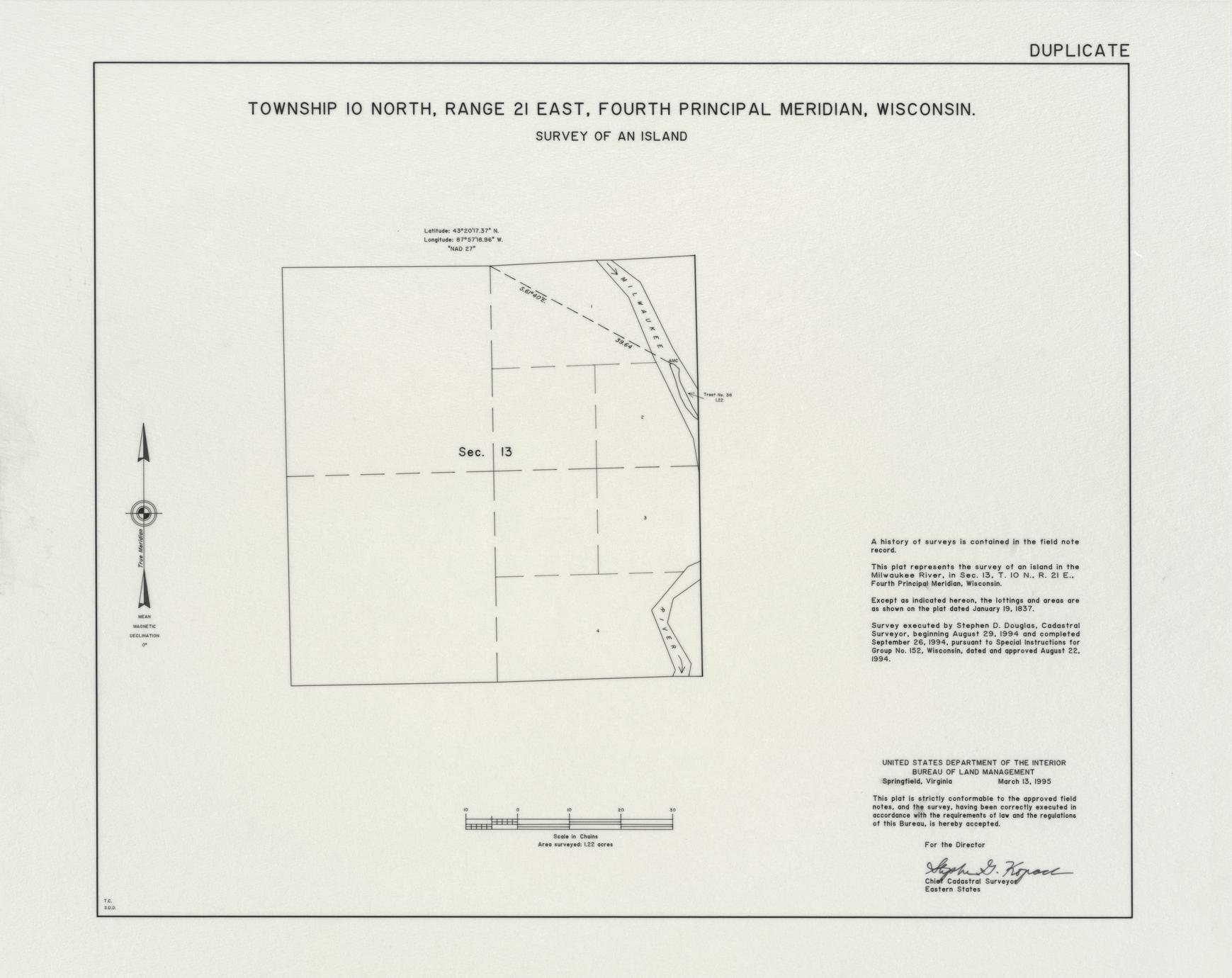 [Public Land Survey System map: Wisconsin Township 10 North, Range 21 East]