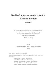 Kudla-Rapoport conjecture for Kramer models