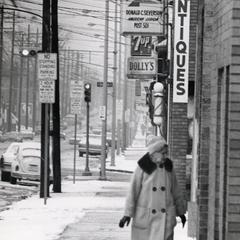 Woman on sidewalk