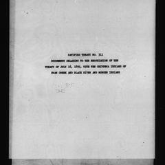 Ratified treaty no. 311, Documents relating to the negotiation of the treaty of July 16, 1859, with the Chippewa Indians of Swan Creek and Black River and Munsee Indians