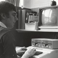Student working on Apple II at UW Marathon County