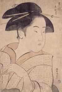 Half-length Portrait of the Waitress Ohisa of the Takashima Tea House