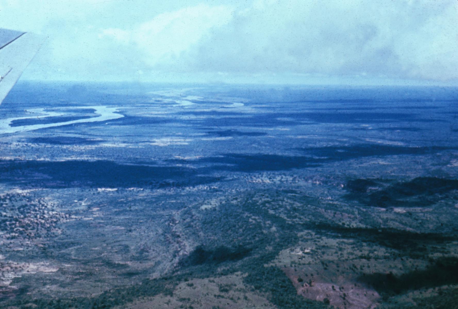Aerial View of the Niger River and Surrounding Savanna During the Rainy Season