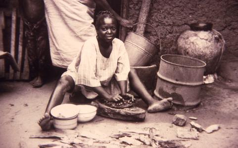 Woman preparing for market