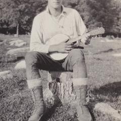 1918 Training camp - Marshall playing banjo